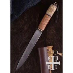 SPQR Viking Seax Mit Knotenmotiv, Damaszenerstahl -Keltische, griechische und römische Schwerter Verkaufsladen viking seax mit knotenmotiv damaszenerstahl 2