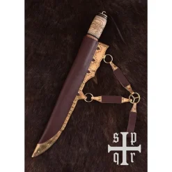 SPQR Viking Seax Mit Knotenmotiv, Damaszenerstahl -Keltische, griechische und römische Schwerter Verkaufsladen viking seax mit knotenmotiv damaszenerstahl 3